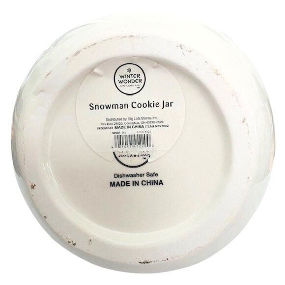 Snowman Face Ceramic Cookie Jar, (8.9") - Picture 9 of 9